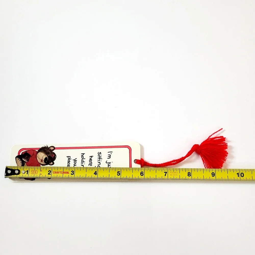 Vintage 80s Suzy's Zoo Bookmark Teddy Bear Kiss Heart- red tassel- Artworks SZ11